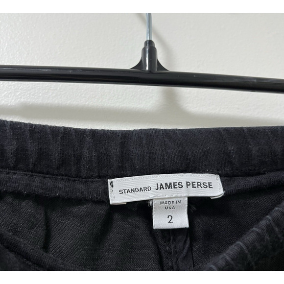 Standard James Perse Womens 100% Linen Straight Leg Pants Size 2 US M Black - Picture 6 of 9